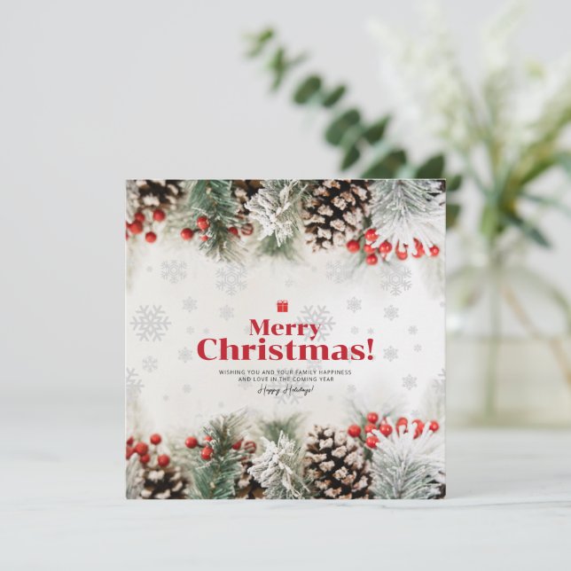 Elegante Weihnachts-Weihnachtskarte, Neues Jahr Feiertagskarte (Stehend Vorderseite)