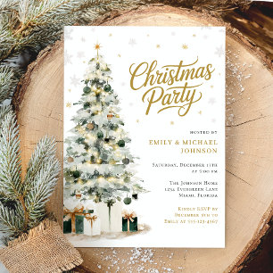 Elegante Weihnachts-Winterbaum-Party Einladung