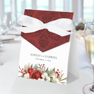 Elegante Weihnachts-Winterblumen Geschenkschachtel