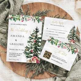 Elegante Weihnachts-Winterhochzeit - Details - Abs Begleitkarte