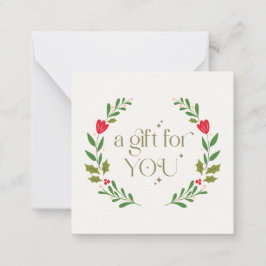 Elegante Weihnachts-Wreath-Geschenkkarte Mitteilungskarte