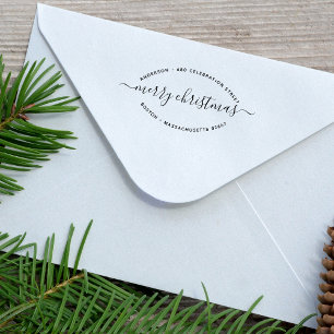 Elegante Weihnachtsadresse Gummistempel