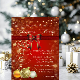 Elegante Weihnachtsbälle, Bow Corporate Party Einladung