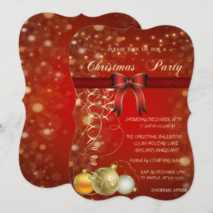 Elegante Weihnachtsbälle, Bow Corporate Party Einladung