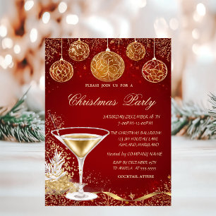 Elegante Weihnachtsbälle, Champagner Rot Company Einladung