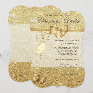 Elegante Weihnachtsbälle, Glitterie, Weihnachts-Pa Einladung