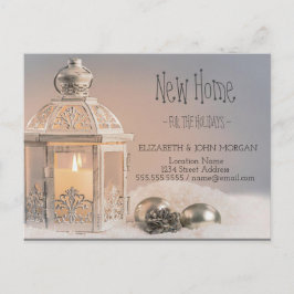 Elegante Weihnachtsbälle, Laterne Neue Adresse Ankündigungspostkarte