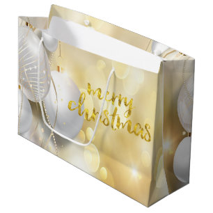Elegante Weihnachtsballs Bokeh Holiday Große Geschenktüte