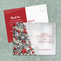 Elegante Weihnachtsbaum Business Holiday Postkarte