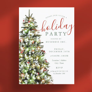 Elegante Weihnachtsbaum Corporate Holiday Party Einladung