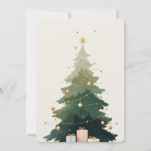 Elegante Weihnachtsbaum-Festtagskarte. Einladung