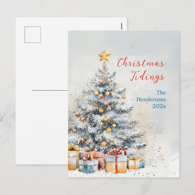 Elegante Weihnachtsbaum Vintag Postkarte (Vorne/Hinten)