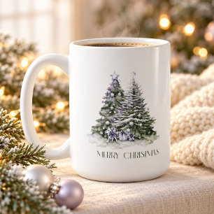 Elegante Weihnachtsbäume Kaffeetasse