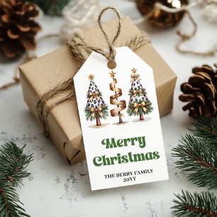 Elegante Weihnachtsbäume minimalistisches individu Geschenkanhänger