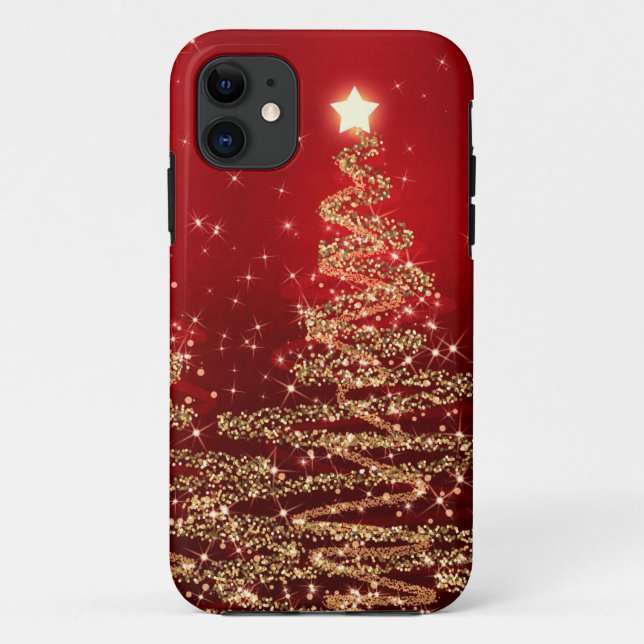 Elegante Weihnachtsbaume Rot Case-Mate iPhone Hülle (Rückseite)