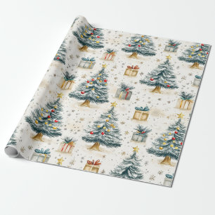Elegante Weihnachtsbaumen Geschenkpapier