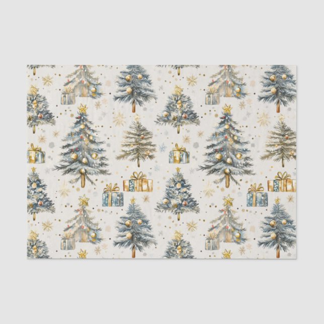Elegante Weihnachtsbaumen Seidenpapier (Vorderseite)