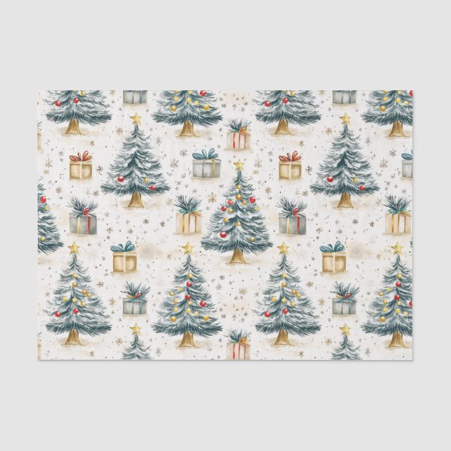 Elegante Weihnachtsbaumen Seidenpapier (Vorderseite)