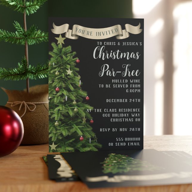 Elegante Weihnachtsbaumfeier Einladung (Perfect invitation for your holiday party. Just add your details. Merry Christmas!)