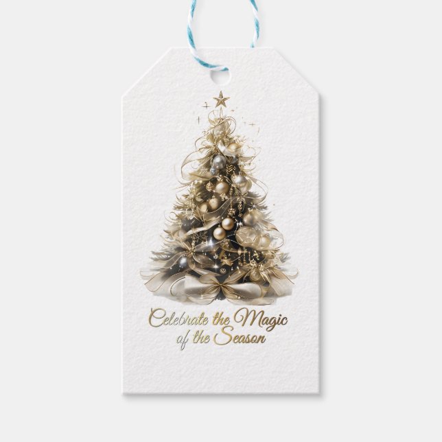 Elegante Weihnachtsbaumgeschenk-Tag Geschenkanhänger (Vorderseite)