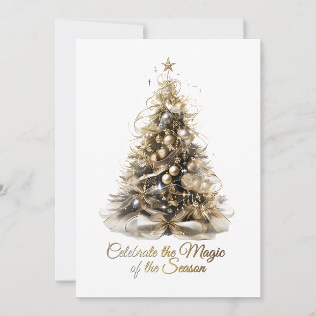 Elegante Weihnachtsbaumkarte Feiertagskarte (Vorderseite)