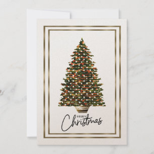 Elegante Weihnachtsbaumkarte Frohe Weihnachten Einladung
