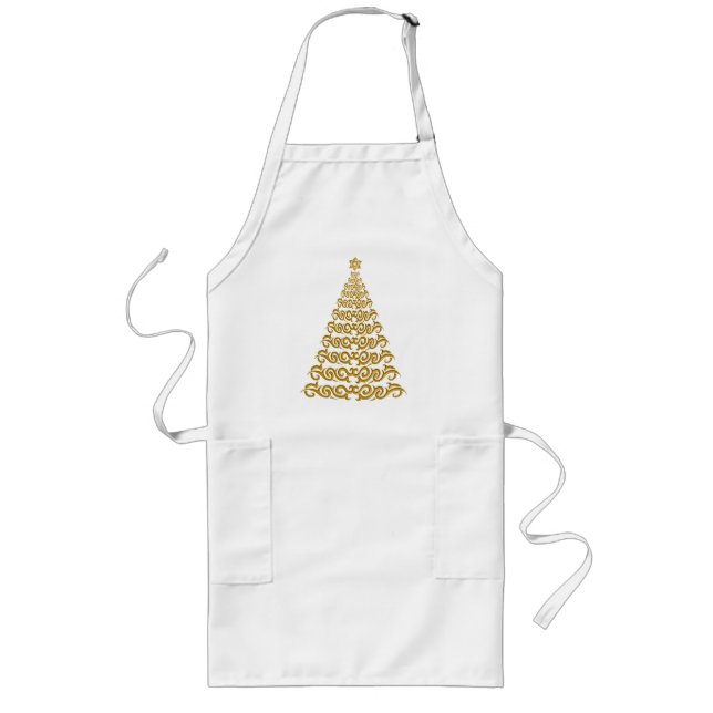Elegante WeihnachtsbaumSchürze Lange Schürze (Vorne)