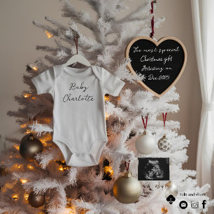 Elegante Weihnachtsbaumschwangerschaftsankündigung Einladung