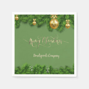 Elegante Weihnachtsbaumzweige, Mauern Serviette