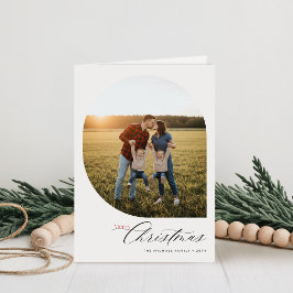 Elegante Weihnachtsbogen-Familienfoto-Kollage Feiertagskarte