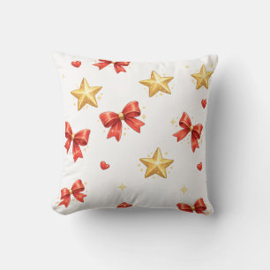 Elegante Weihnachtsbögen und goldene Sterne Kissen