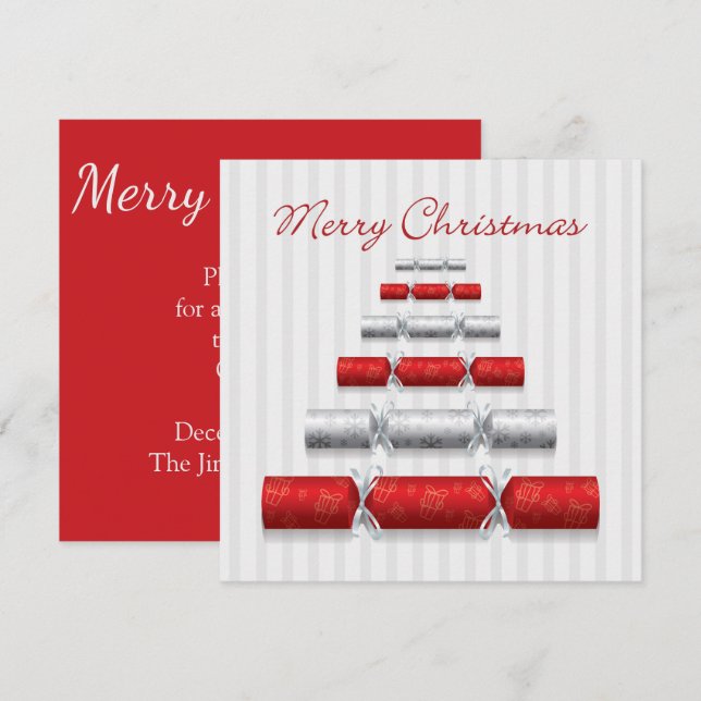 Elegante Weihnachtsbonbons Einladung (Vorne/Hinten)