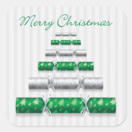 Elegante Weihnachtsbonbons Quadratischer Aufkleber