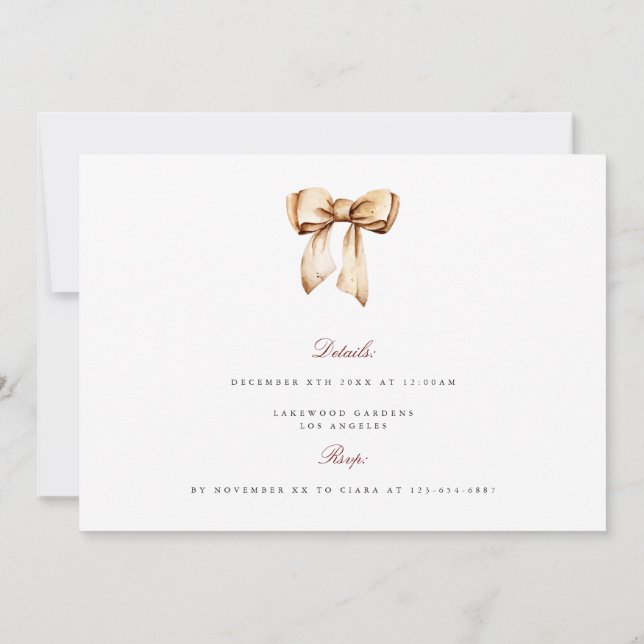 Elegante Weihnachtsdekor Probe Dinner Card Dankeskarte (Rückseite)