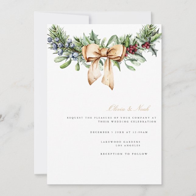 Elegante Weihnachtsdekoration Einladungskarte für  (Vorderseite)