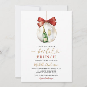 Elegante Weihnachtsdekoration Prosecco Braut-Brunc Einladung