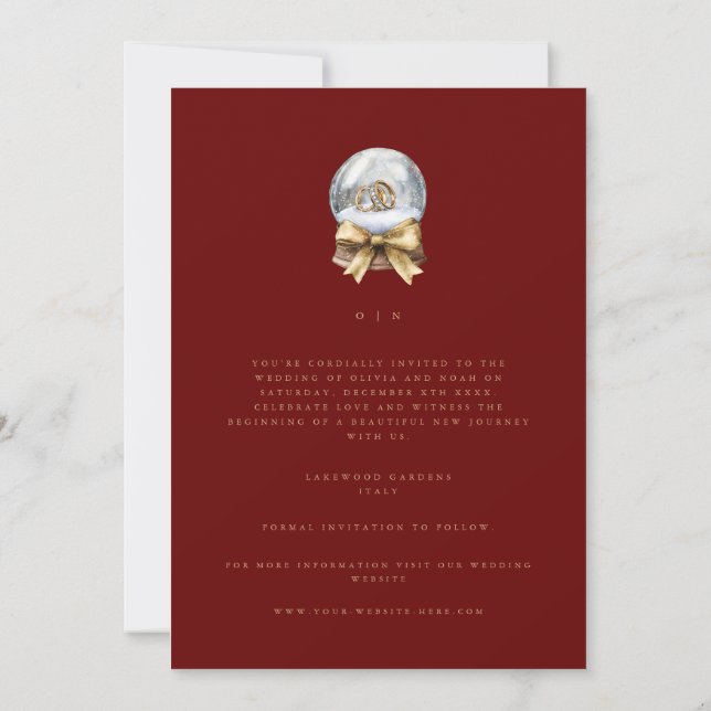 Elegante Weihnachtsdekoration Save the Date Karte (Rückseite)
