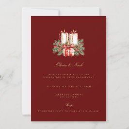 Elegante Weihnachtsdekoration Verlobung Einladung