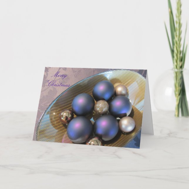 Elegante Weihnachtsdekorationen Feiertagskarte (Vorderseite)