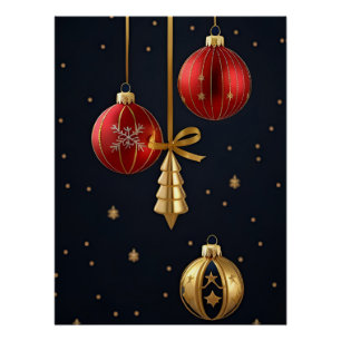 Elegante Weihnachtsdekorationen Poster