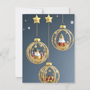 Elegante Weihnachtsdekorationen Postkarte