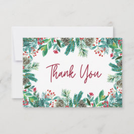 Elegante Weihnachtsdusche Watercolor Dankeskarte