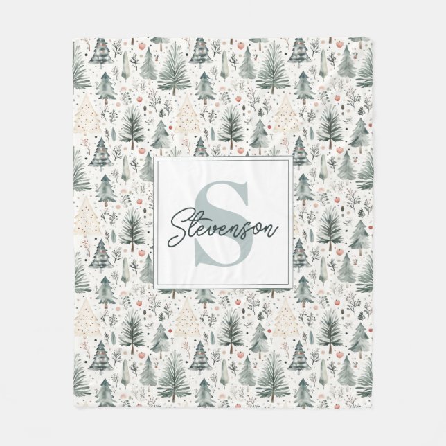 Elegante Weihnachtsfarbe Neutrale Ästhetik Fleecedecke (Vorderseite)