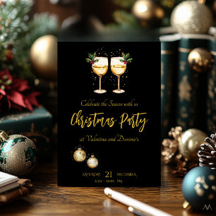 Elegante Weihnachtsfeier Festliche Hausfeier Einladung