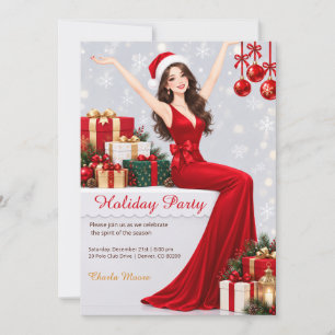 Elegante Weihnachtsfeier-Geschenke Feiertags-Einla Einladung