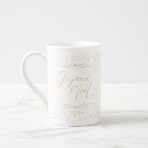 Elegante Weihnachtsfeier in Creme und Gold Prozellantasse