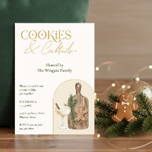 Elegante Weihnachtsfeier mit Keksen und Cocktails