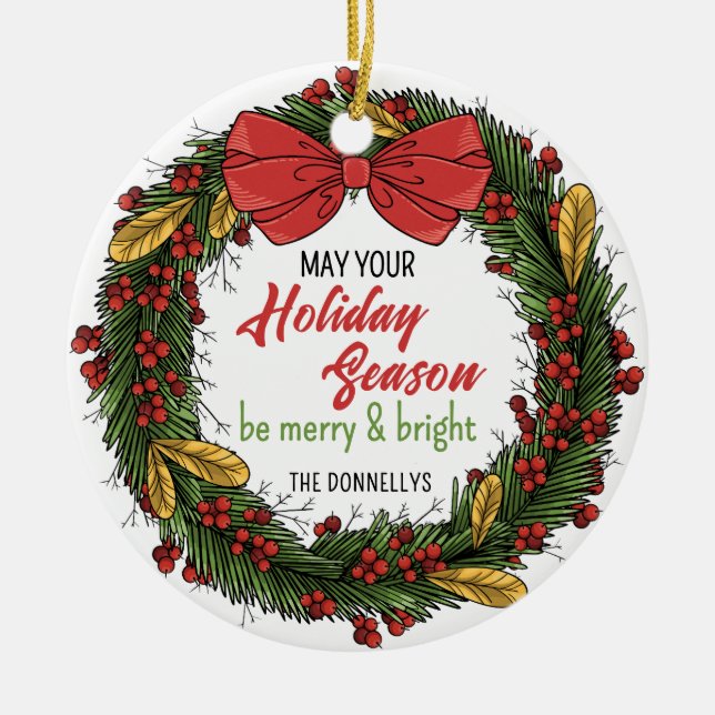 Elegante Weihnachtsfeier Personalisiertes Ornament (Vorne)