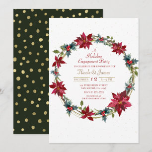 Elegante Weihnachtsfeier Poinsettia Holiday Party Einladung