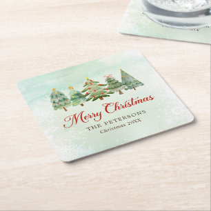 Elegante Weihnachtsfeier Rechteckiger Pappuntersetzer